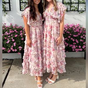 Ruffle tiered floral dress